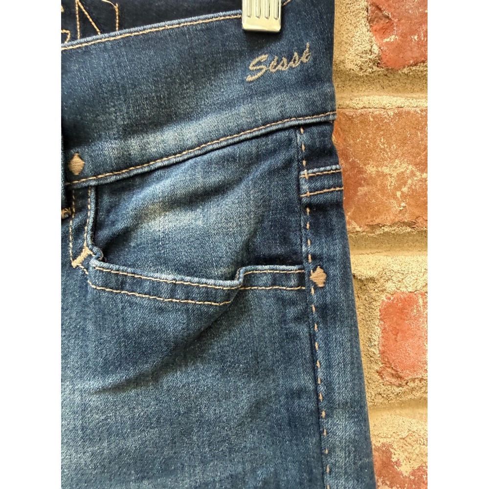 Goldsign Sissi Flare Jeans Medium Wash Double Button Wide Leg Denim Made in USA - Picture 3 of 13